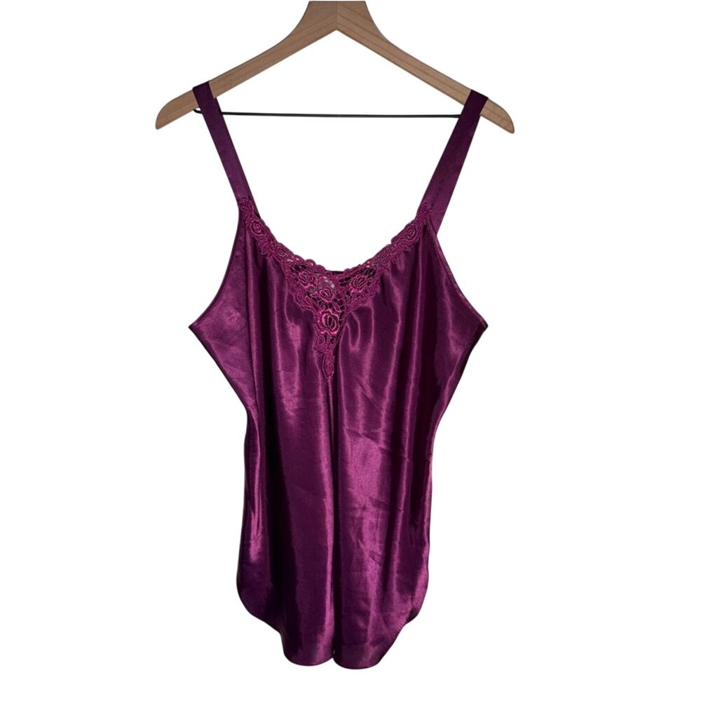 VINTAGE CALIFORNIA DYNASTY satin lace trim mini slip coquette girl dress L